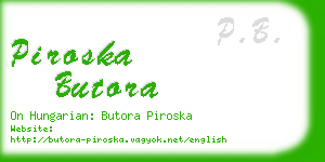 piroska butora business card